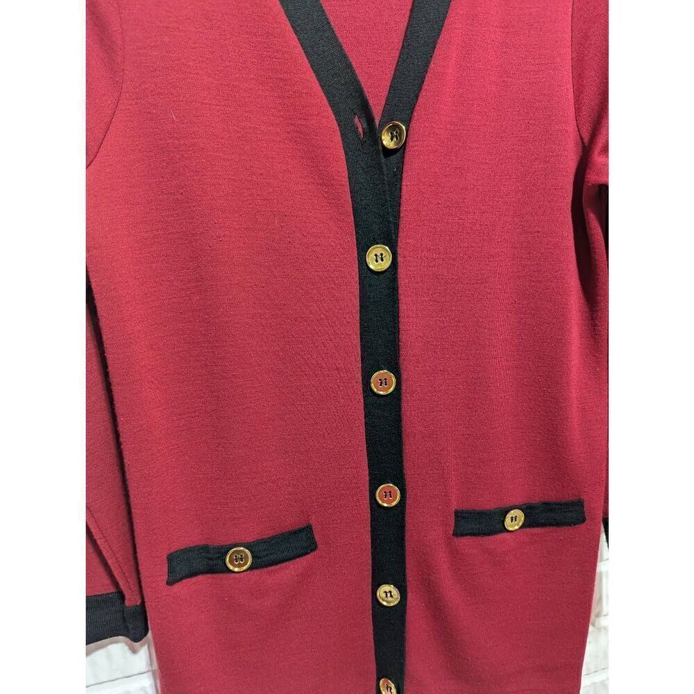 Liz Claiborne Women's Burgundy Acrylic Wool Sweater & Knit Skirt Set Medium - Picture 2 of 9